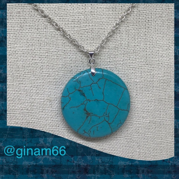 Brand New Round Turquoise Pendant - Picture 1 of 8